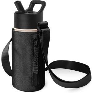 imageSimple Modern Kids Water Bottle Carrier Sling with Adjustable Strap  Bottle Holder Crossbody Bag for Walking Hiking and School  Summit Collection  Solar SystemMidnight Black