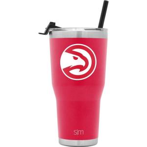 imageSimple Modern Officially Licensed NBA Tumbler with Flip Lid and Straw Insulated Stainless Steel Cup  Cruiser Collection  30ozAtlanta Hawks