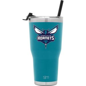 imageSimple Modern Officially Licensed NBA Tumbler with Flip Lid and Straw Insulated Stainless Steel Cup  Cruiser Collection  30ozCharlotte Hornets