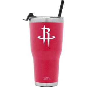 imageSimple Modern Officially Licensed NBA Tumbler with Flip Lid and Straw Insulated Stainless Steel Cup  Cruiser Collection  30ozHouston Rockets