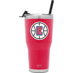 imageSimple Modern Officially Licensed NBA Tumbler with Flip Lid and Straw Insulated Stainless Steel Cup  Cruiser Collection  30ozLos Angeles Clippers