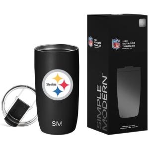 imageSimple Modern Officially Licensed NFL Pittsburgh Steelers 16oz Travel Coffee Tumbler with Flip Lid  Stainless Steel Cup  Football Gifts for Men Women  Voyager Collection  Pittsburgh SteelersPittsburgh Steelers