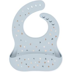 imageSimple Modern Silicon Bib Toddler food bibGray Triangles