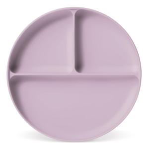 imageSimple Modern Silicone Plate for Baby and Toddler  Divided and Microwave Safe Plates for Kids  Parker Collection  Gray TrianglesSolid Lavender Mist