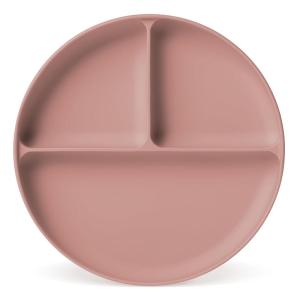 imageSimple Modern Silicone Plate for Baby and Toddler  Divided and Microwave Safe Plates for Kids  Parker Collection  Gray TrianglesSolid Mauve Me