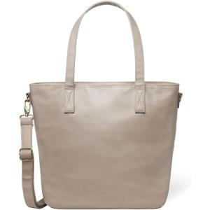 imageSimple Modern Vegan Leather Tote Bag for Women  Medium Work Purse with Compartments ampamp Laptop SleeveSandstone