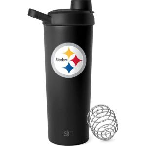 imageSimple Modern Officially Licensed NFL Pittsburgh Steelers Stainless Steel Shaker Bottle with Ball 24oz  Metal Insulated Cup Protein Mixes Shakes Pre Workout  Rally Collection  Pittsburgh SteelersPittsburgh Steelers