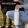 imageSimple Modern Water Bottle with Straw Lid  Vacuum Insulated Stainless Steel Metal Thermos  Reusable Leak Proof BPAFree Flask for Sports Gym  Summit Collection  30oz Almond Birch