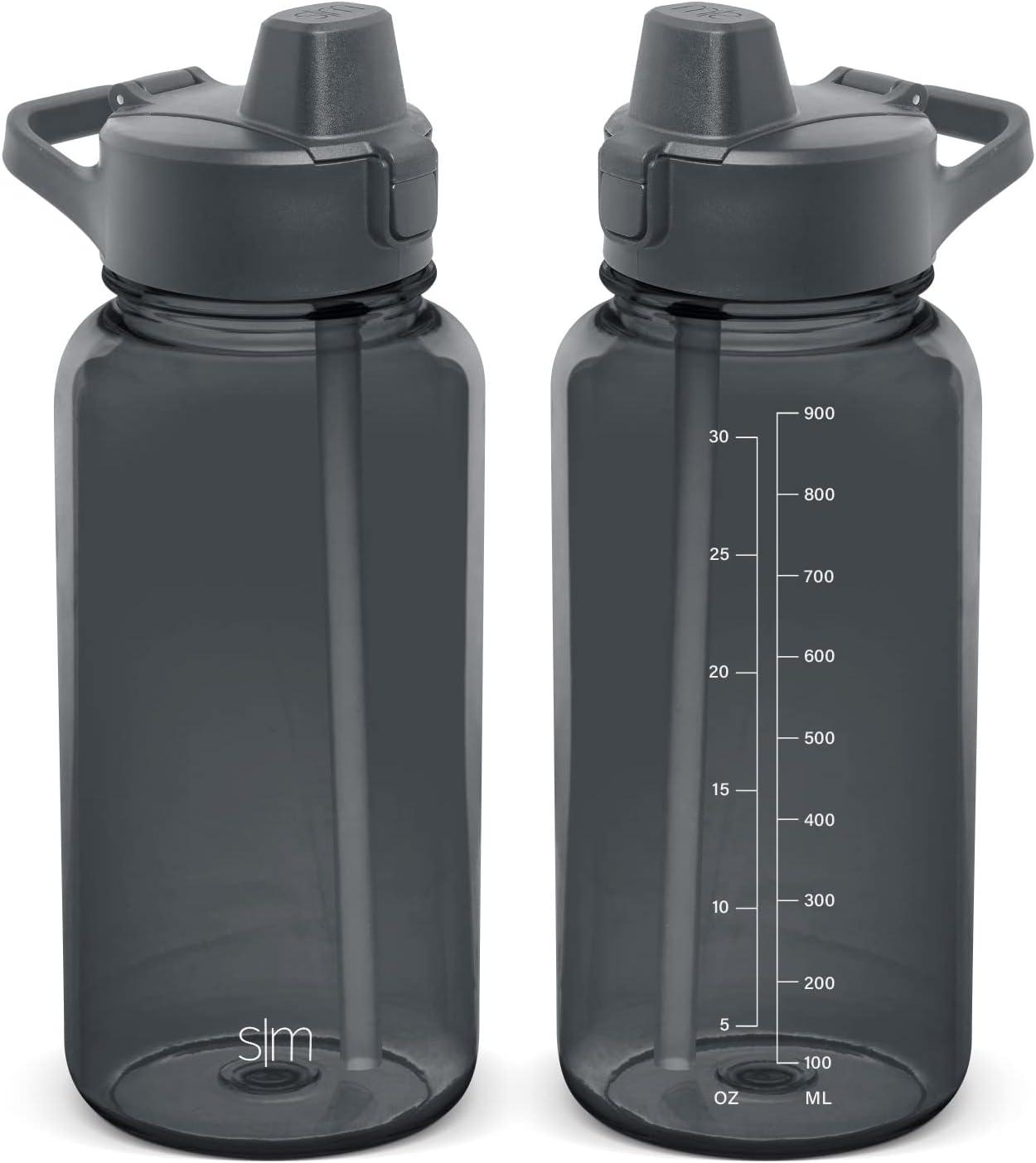 imageSimple Modern 32oz Water Bottle with Straw Lid  Reusable BPAFree Tritan Plastic Lightweight Sports Bottles for Gym  Summit Collection  Sweet TaffyGraphite