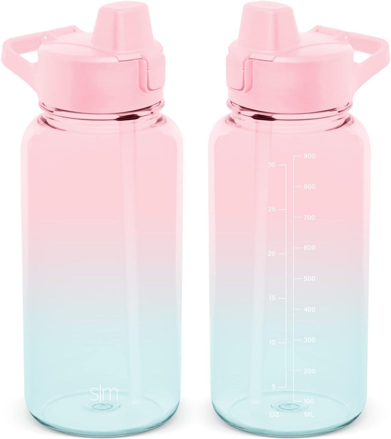 imageSimple Modern 32oz Water Bottle with Straw Lid  Reusable BPAFree Tritan Plastic Lightweight Sports Bottles for Gym  Summit Collection  Sweet TaffyOmbre Sweet Taffy