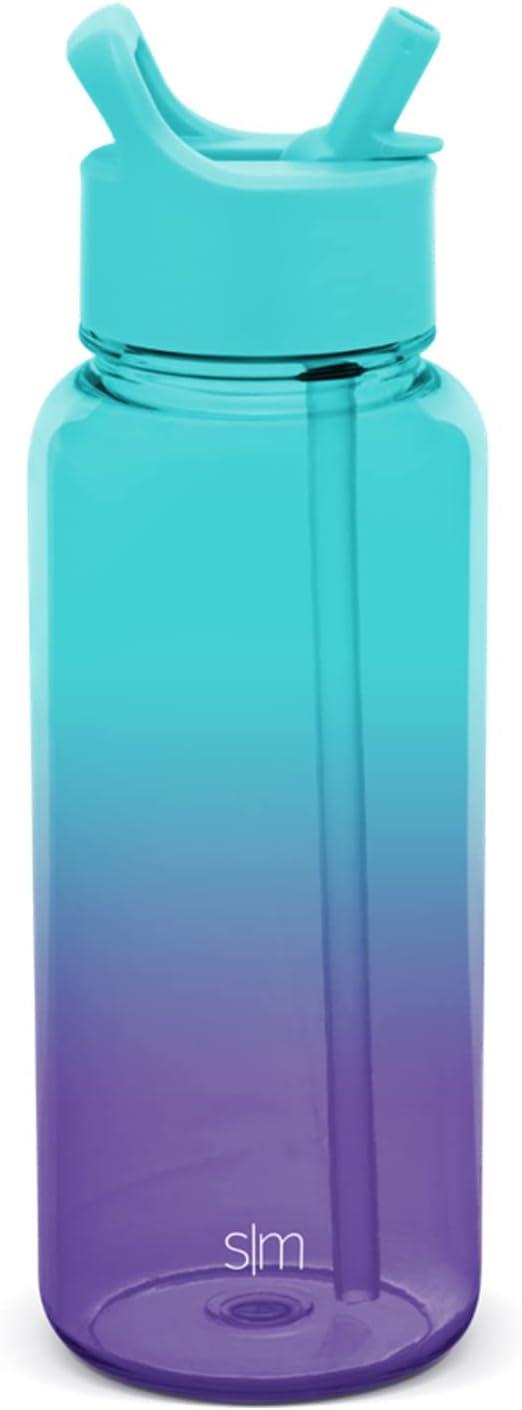 imageSimple Modern 32oz Water Bottle with Straw Lid  Reusable BPAFree Tritan Plastic Lightweight Sports Bottles for Gym  Summit Collection  Sweet TaffyOmbre Tropical Seas