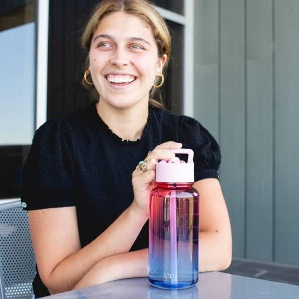 imageSimple Modern 32oz Water Bottle with Straw Lid  Reusable BPAFree Tritan Plastic Lightweight Sports Bottles for Gym  Summit Collection  Sweet TaffyOmbre Sweet Taffy