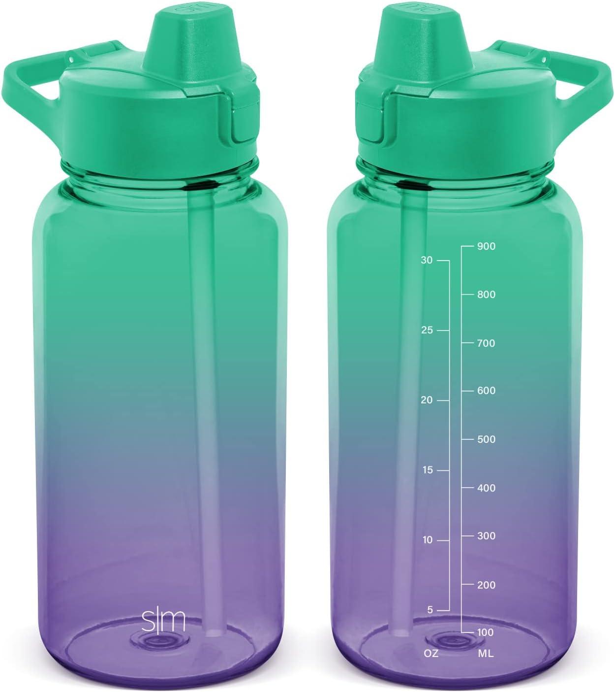 imageSimple Modern 32oz Water Bottle with Straw Lid  Reusable BPAFree Tritan Plastic Lightweight Sports Bottles for Gym  Summit Collection  Sweet TaffyOmbre Tropical Seas