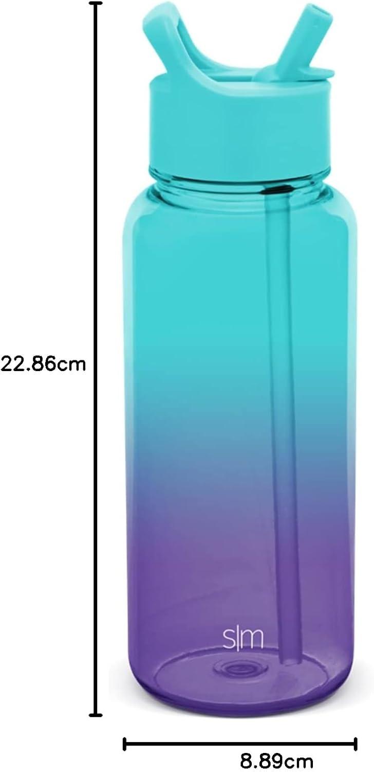 imageSimple Modern 32oz Water Bottle with Straw Lid  Reusable BPAFree Tritan Plastic Lightweight Sports Bottles for Gym  Summit Collection  Sweet TaffyOmbre Tropical Seas