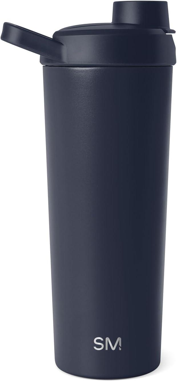 imageSimple Modern Stainless Steel Shaker Bottle with Ball 24oz  Metal Insulated Cup for Protein Mixes Shakes and Pre Workout  Rally Collection  Almond BirchDeep Ocean