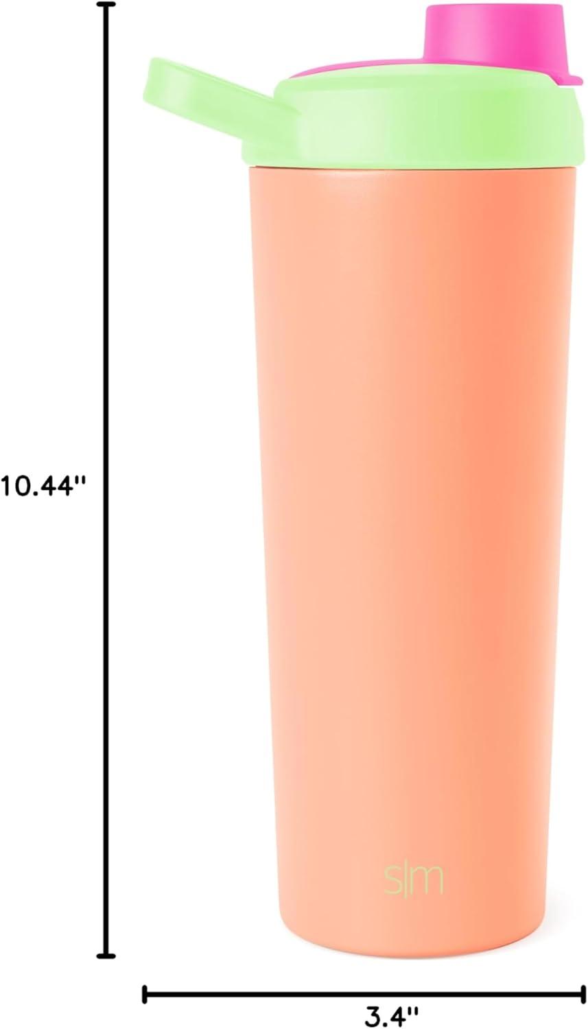 imageSimple Modern Stainless Steel Shaker Bottle with Ball 24oz  Metal Insulated Cup for Protein Mixes Shakes and Pre Workout  Rally Collection  Almond BirchMultiColor Zesty Mix