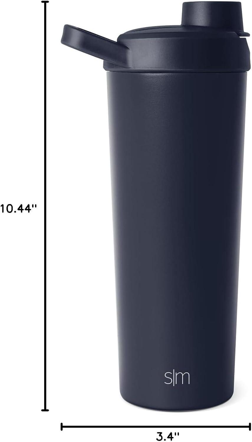 imageSimple Modern Stainless Steel Shaker Bottle with Ball 24oz  Metal Insulated Cup for Protein Mixes Shakes and Pre Workout  Rally Collection  Almond BirchDeep Ocean