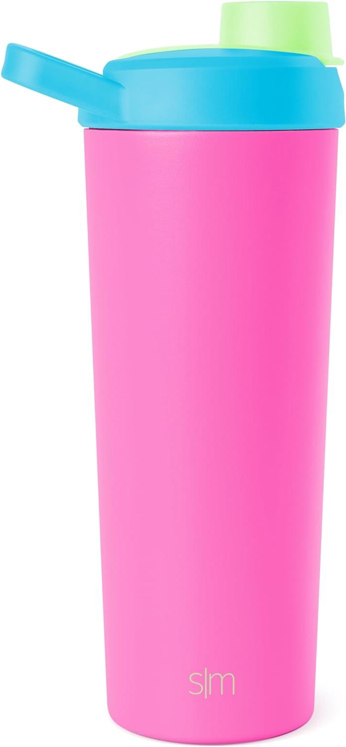 imageSimple Modern Stainless Steel Shaker Bottle with Ball 24oz  Metal Insulated Cup for Protein Mixes Shakes and Pre Workout  Rally Collection  Almond BirchMultiColor 80s Mix