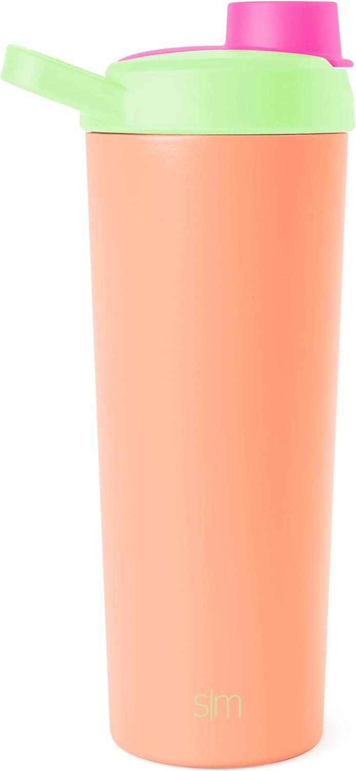 imageSimple Modern Stainless Steel Shaker Bottle with Ball 24oz  Metal Insulated Cup for Protein Mixes Shakes and Pre Workout  Rally Collection  Almond BirchMultiColor Zesty Mix