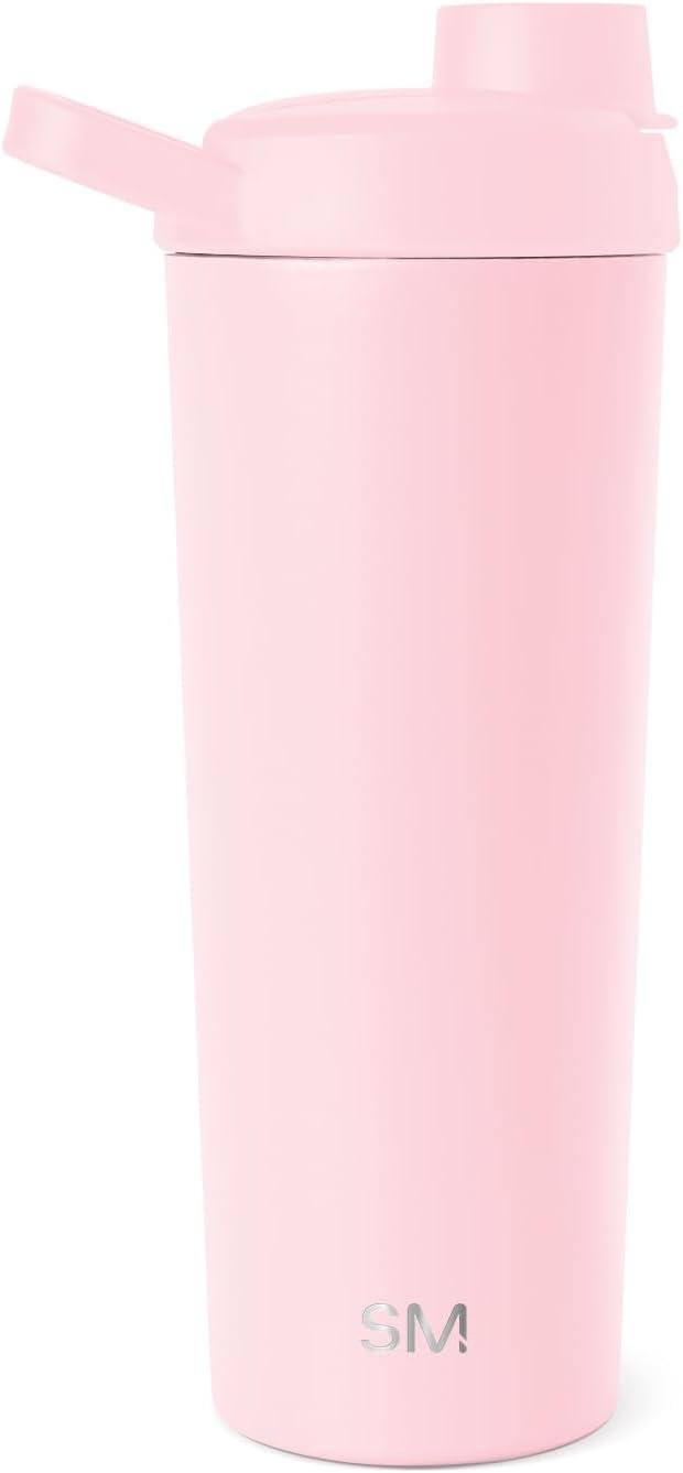 imageSimple Modern Stainless Steel Shaker Bottle with Ball 24oz  Metal Insulated Cup for Protein Mixes Shakes and Pre Workout  Rally Collection  Almond BirchBlush