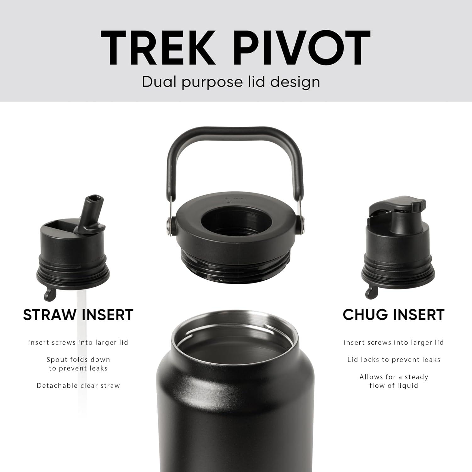 imageSimple Modern Trek Pivot  Half Gallon Water Bottle Jug with Handle ampamp Boot  Interchangeable Straw ampamp Chug Lids  Large Insulated Stainless Steel  Sports Camping Outdoors  64oz ForestKaleidoscope