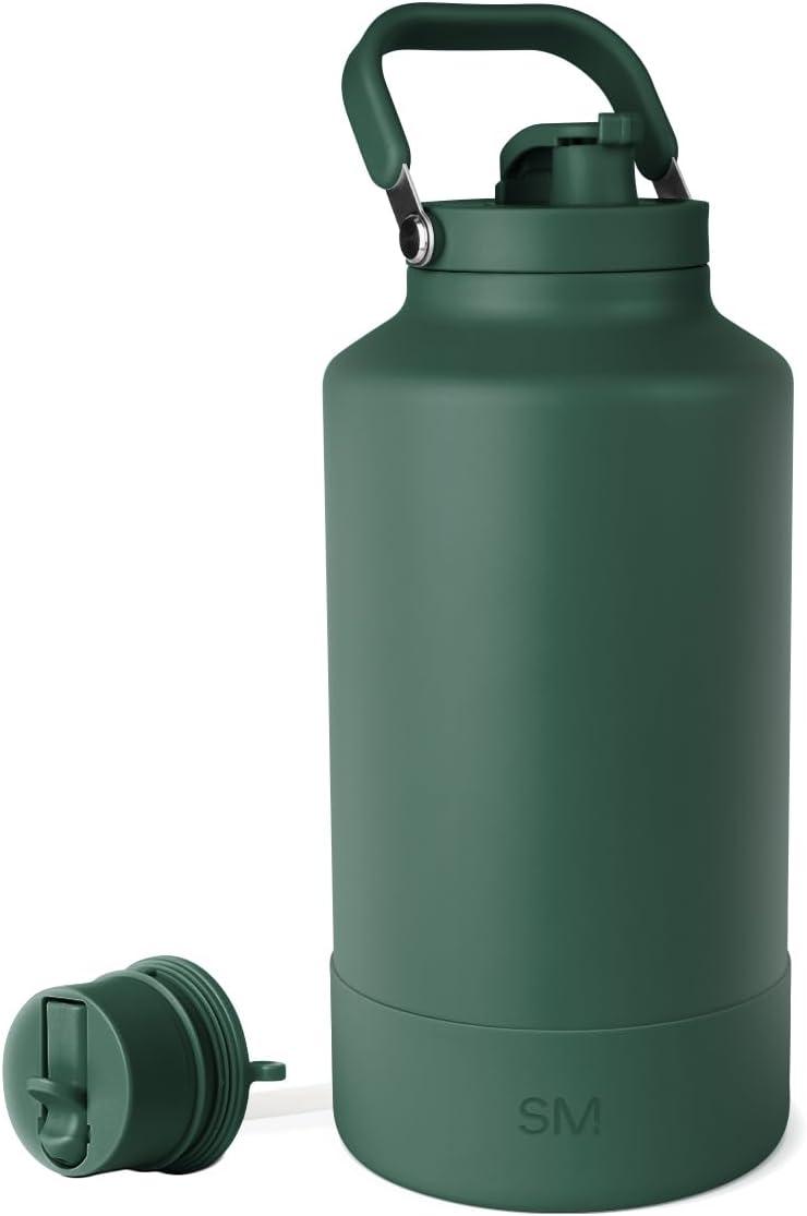 imageSimple Modern Trek Pivot  Half Gallon Water Bottle Jug with Handle ampamp Boot  Interchangeable Straw ampamp Chug Lids  Large Insulated Stainless Steel  Sports Camping Outdoors  64oz ForestForest