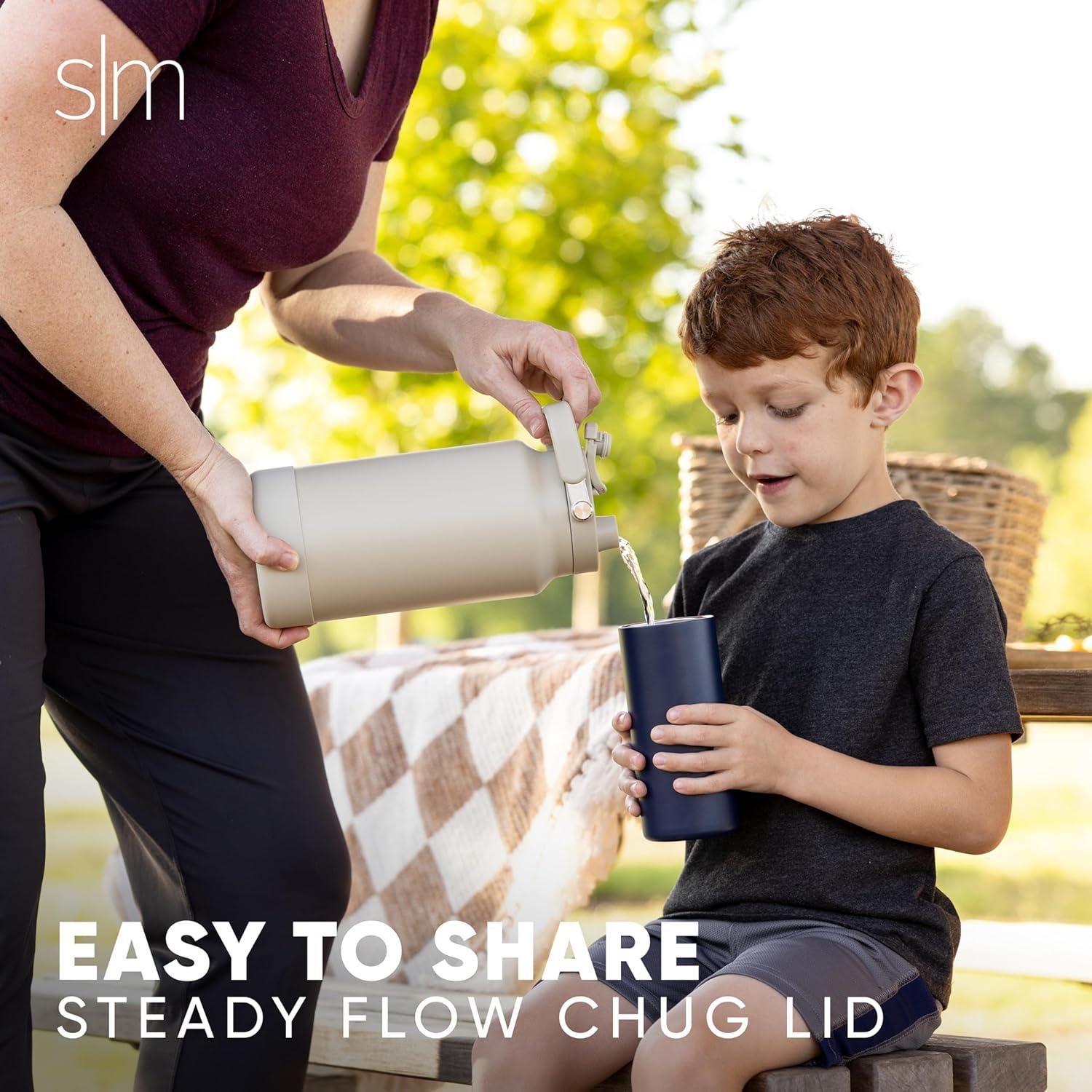 imageSimple Modern Trek Pivot  Half Gallon Water Bottle Jug with Handle ampamp Boot  Interchangeable Straw ampamp Chug Lids  Large Insulated Stainless Steel  Sports Camping Outdoors  64oz ForestCanary