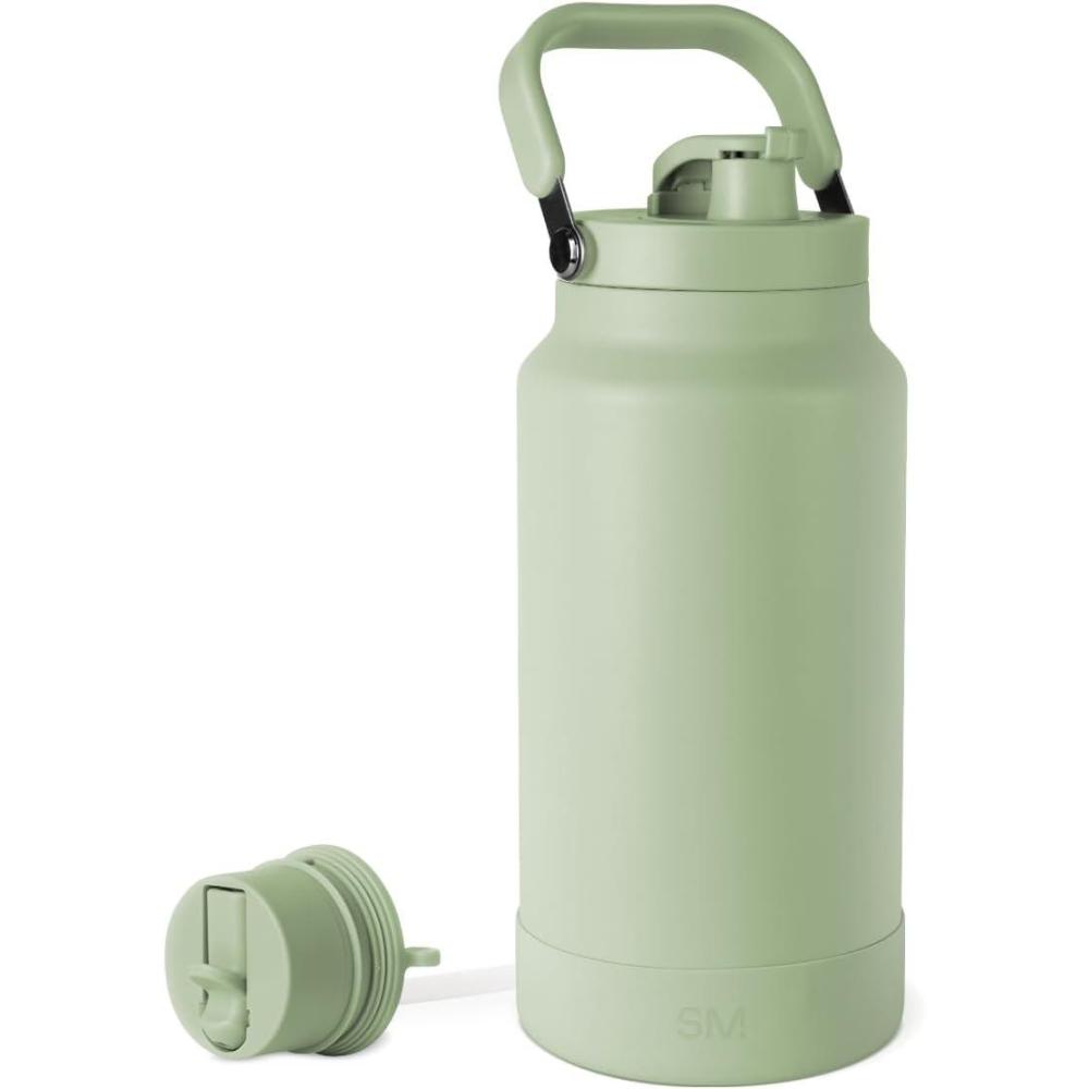 imageSimple Modern Trek Pivot  Half Gallon Water Bottle Jug with Handle ampamp Boot  Interchangeable Straw ampamp Chug Lids  Large Insulated Stainless Steel  Sports Camping Outdoors  64oz ForestMeadow Mist