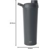 imageSimple Modern Stainless Steel Shaker Bottle with Ball 24oz  Metal Insulated Cup for Protein Mixes Shakes and Pre Workout  Rally Collection  Almond BirchGraphite
