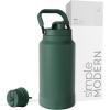 imageSimple Modern Trek Pivot  Half Gallon Water Bottle Jug with Handle ampamp Boot  Interchangeable Straw ampamp Chug Lids  Large Insulated Stainless Steel  Sports Camping Outdoors  64oz ForestForest