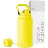imageSimple Modern Trek Pivot  Half Gallon Water Bottle Jug with Handle ampamp Boot  Interchangeable Straw ampamp Chug Lids  Large Insulated Stainless Steel  Sports Camping Outdoors  64oz ForestCanary