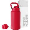 imageSimple Modern Trek Pivot  Half Gallon Water Bottle Jug with Handle ampamp Boot  Interchangeable Straw ampamp Chug Lids  Large Insulated Stainless Steel  Sports Camping Outdoors  64oz ForestEmber Red