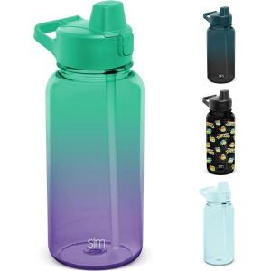 imageSimple Modern 32oz Water Bottle with Straw Lid  Reusable BPAFree Tritan Plastic Lightweight Sports Bottles for Gym  Summit Collection  Sweet TaffyOmbre Tropical Seas