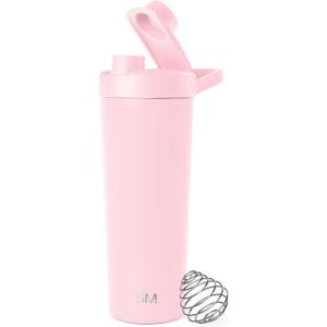imageSimple Modern Stainless Steel Shaker Bottle with Ball 24oz  Metal Insulated Cup for Protein Mixes Shakes and Pre Workout  Rally Collection  Almond BirchBlush