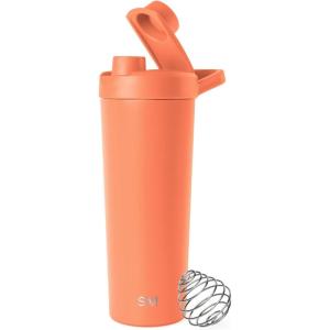 imageSimple Modern Stainless Steel Shaker Bottle with Ball 24oz  Metal Insulated Cup for Protein Mixes Shakes and Pre Workout  Rally Collection  Almond BirchClementine