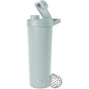imageSimple Modern Stainless Steel Shaker Bottle with Ball 24oz  Metal Insulated Cup for Protein Mixes Shakes and Pre Workout  Rally Collection  Almond BirchSea Glass Sage