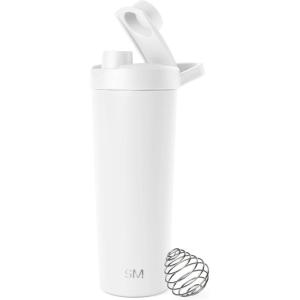 imageSimple Modern Stainless Steel Shaker Bottle with Ball 24oz  Metal Insulated Cup for Protein Mixes Shakes and Pre Workout  Rally Collection  Almond BirchWinter White