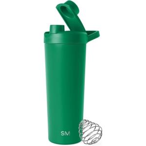 imageSimple Modern Stainless Steel Shaker Bottle with Ball 24oz  Metal Insulated Cup for Protein Mixes Shakes and Pre Workout  Rally Collection  Almond BirchKelly Green