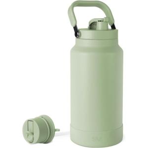imageSimple Modern Trek Pivot  Half Gallon Water Bottle Jug with Handle ampamp Boot  Interchangeable Straw ampamp Chug Lids  Large Insulated Stainless Steel  Sports Camping Outdoors  64oz ForestMeadow Mist