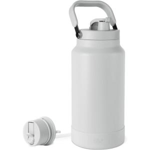imageSimple Modern Trek Pivot  Half Gallon Water Bottle Jug with Handle ampamp Boot  Interchangeable Straw ampamp Chug Lids  Large Insulated Stainless Steel  Sports Camping Outdoors  64oz ForestIce Gray