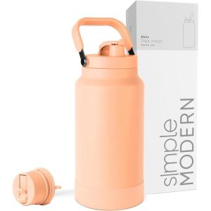 imageSimple Modern Trek Pivot  Half Gallon Water Bottle Jug with Handle ampamp Boot  Interchangeable Straw ampamp Chug Lids  Large Insulated Stainless Steel  Sports Camping Outdoors  64oz ForestBellini