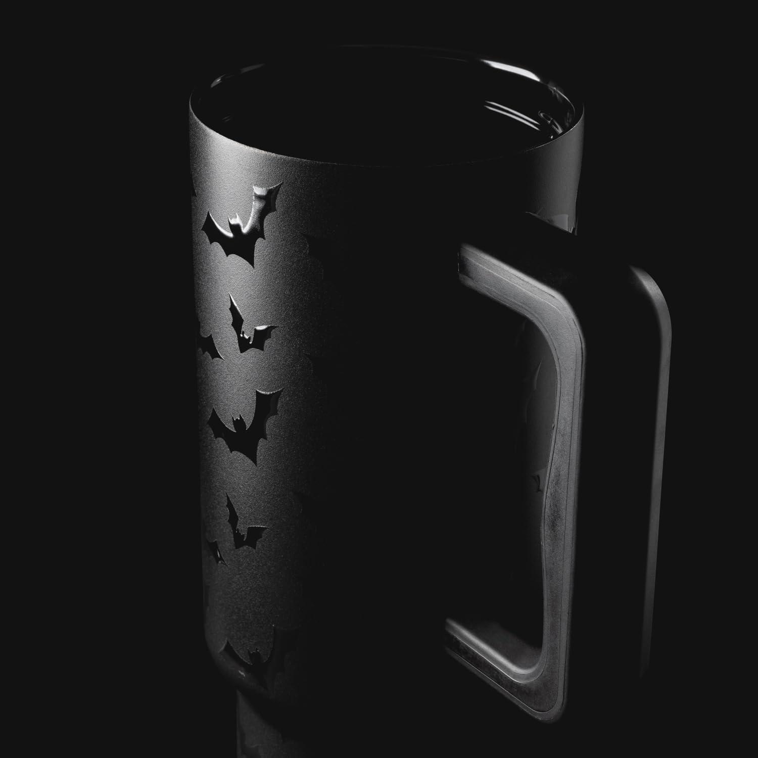 imageSimple Modern 40 oz Tumbler with Handle and Straw Lid  LeakProof Insulated Stainless Steel Water Bottle Travel Mug Cupholder Use  Gifts for Women Men Him Her  Trek Signature  BerryHalloween Spooky Bats
