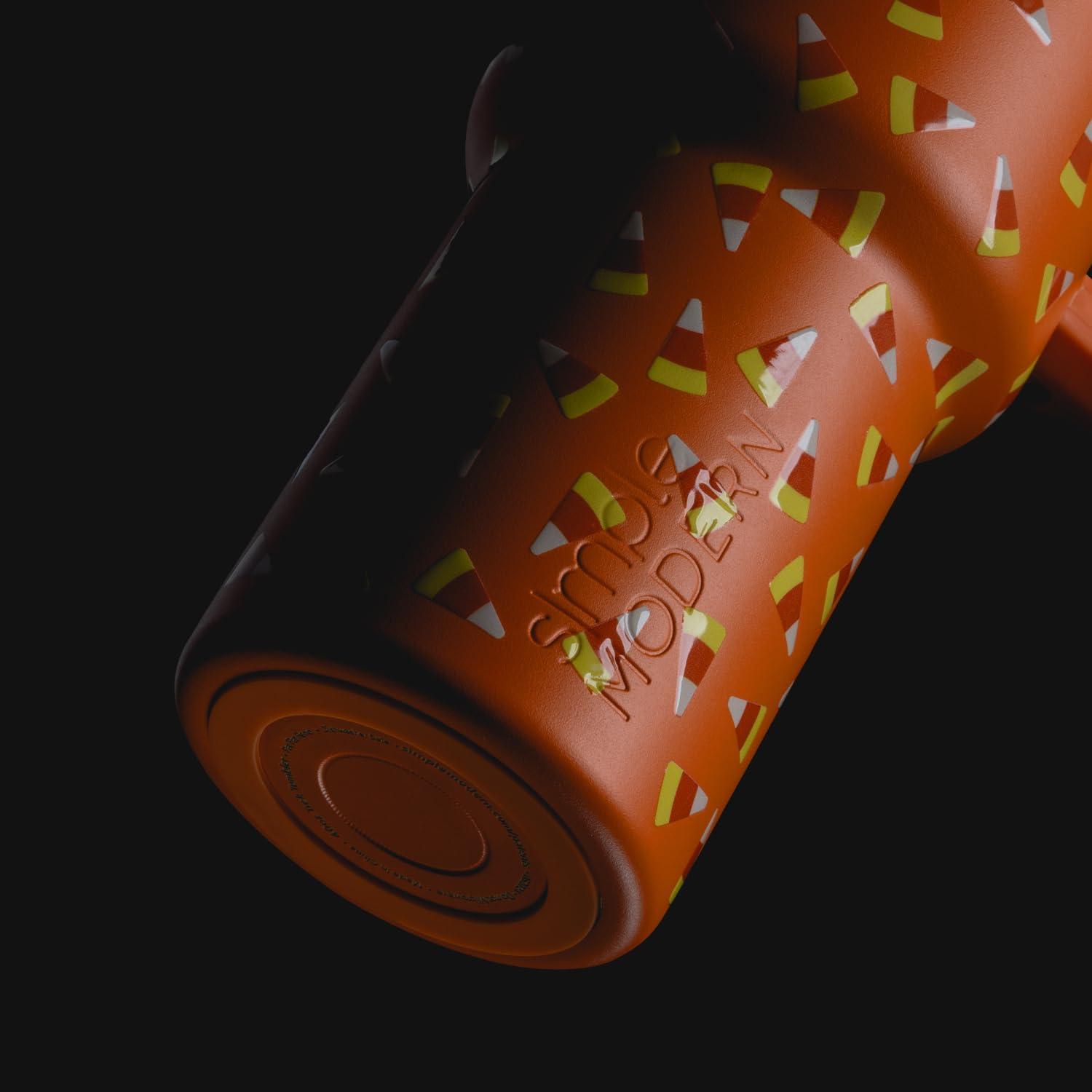 imageSimple Modern 40 oz Tumbler with Handle and Straw Lid  LeakProof Insulated Stainless Steel Water Bottle Travel Mug Cupholder Use  Gifts for Women Men Him Her  Trek Signature  BerryPattern Candy Corn