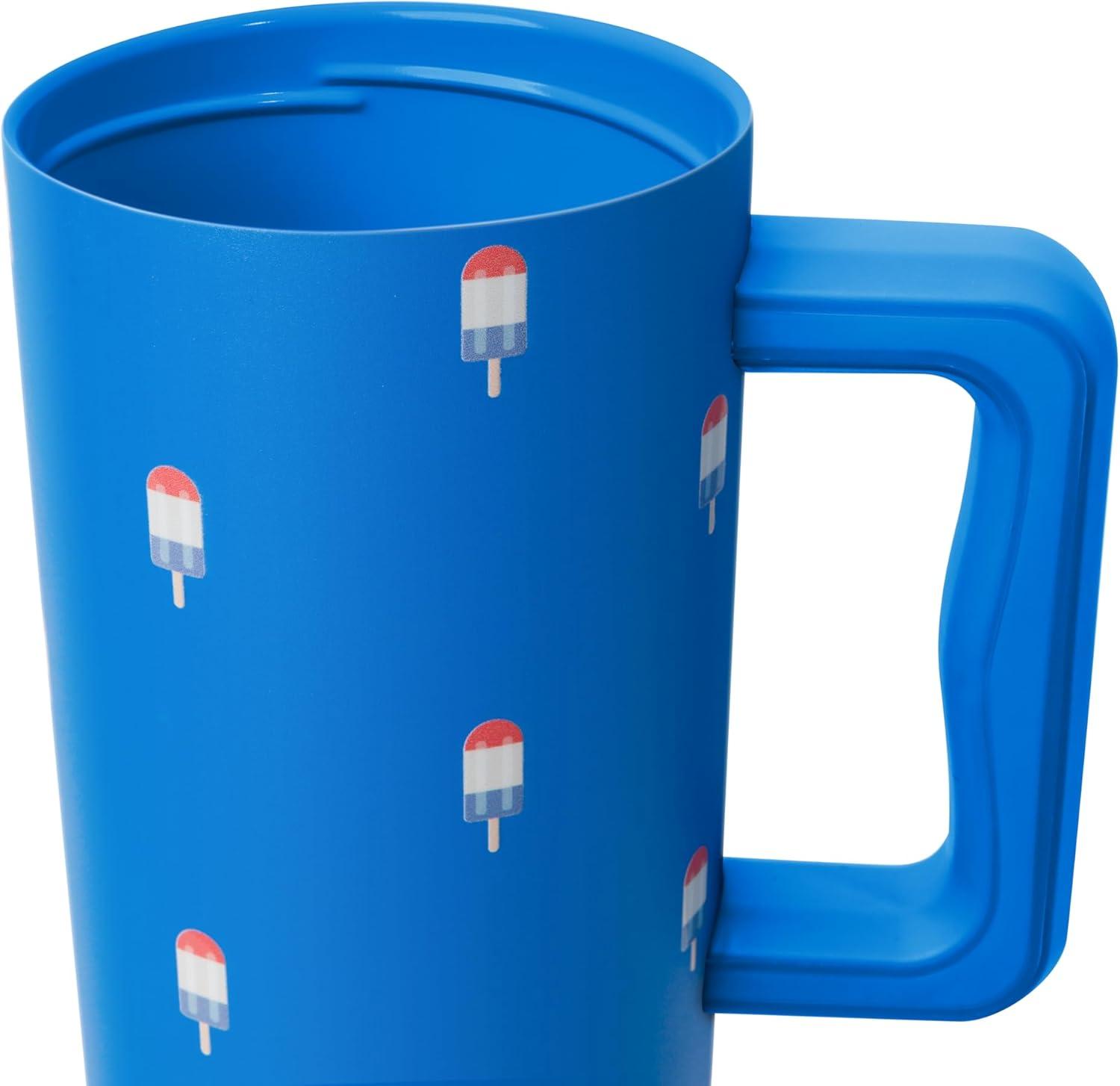 imageSimple Modern 40 oz Tumbler with Handle and Straw Lid  LeakProof Insulated Stainless Steel Water Bottle Travel Mug Cupholder Use  Gifts for Women Men Him Her  Trek Signature  BerryPattern Popsicles