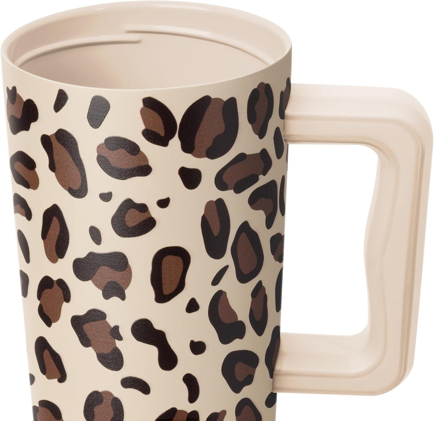 imageSimple Modern 40 oz Tumbler with Handle and Straw Lid  LeakProof Insulated Stainless Steel Water Bottle Travel Mug Cupholder Use  Gifts for Women Men Him Her  Trek Signature  BerryPattern Mob Cheetah