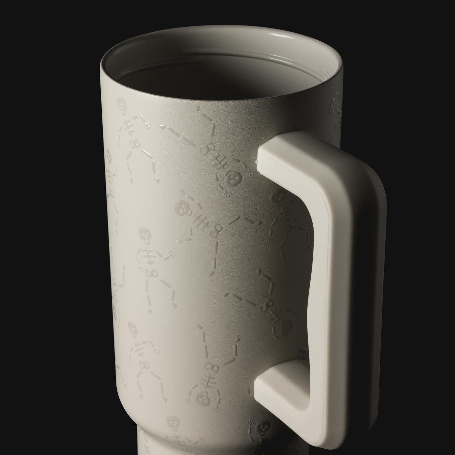 imageSimple Modern 40 oz Tumbler with Handle and Straw Lid  LeakProof Insulated Stainless Steel Water Bottle Travel Mug Cupholder Use  Gifts for Women Men Him Her  Trek Signature  BerryHalloween Dancing Skeletons