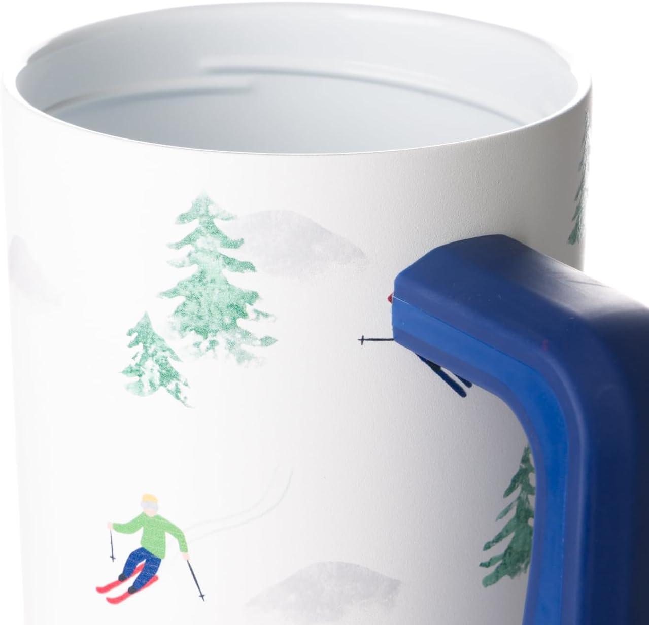 imageSimple Modern 40 oz Tumbler with Handle and Straw Lid  LeakProof Insulated Stainless Steel Water Bottle Travel Mug Cupholder Use  Gifts for Women Men Him Her  Trek Signature  BerryPattern Downhill Skiing