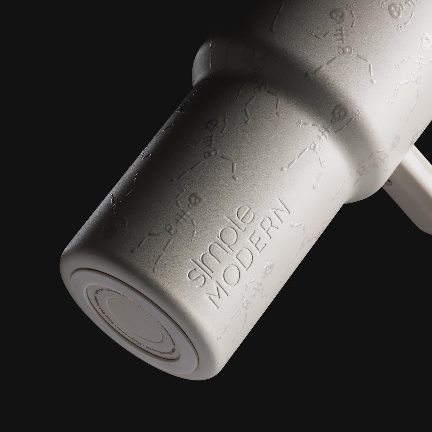 imageSimple Modern 40 oz Tumbler with Handle and Straw Lid  LeakProof Insulated Stainless Steel Water Bottle Travel Mug Cupholder Use  Gifts for Women Men Him Her  Trek Signature  BerryHalloween Dancing Skeletons