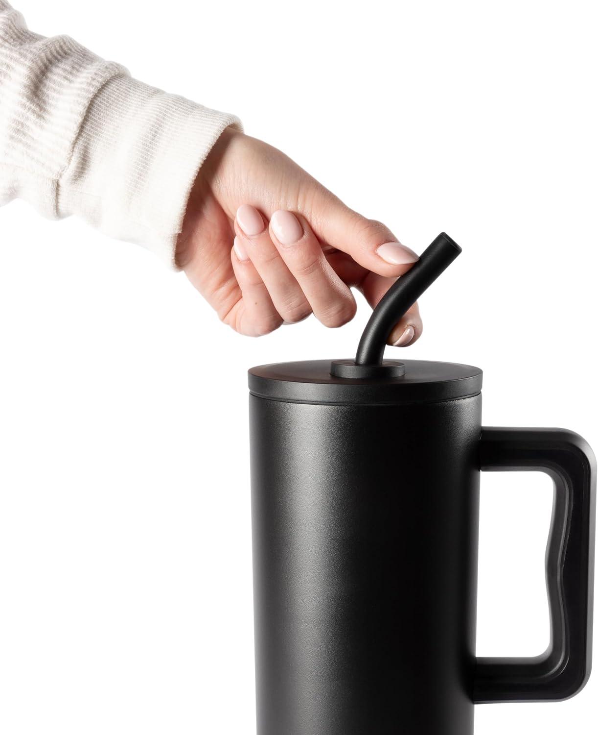 imageSimple Modern 40 oz Tumbler with Handle and Straw Lid  LeakProof Insulated Stainless Steel Water Bottle Travel Mug Cupholder Use  Gifts for Women Men Him Her  Trek Signature  BerryHalloween Cute Ghosts