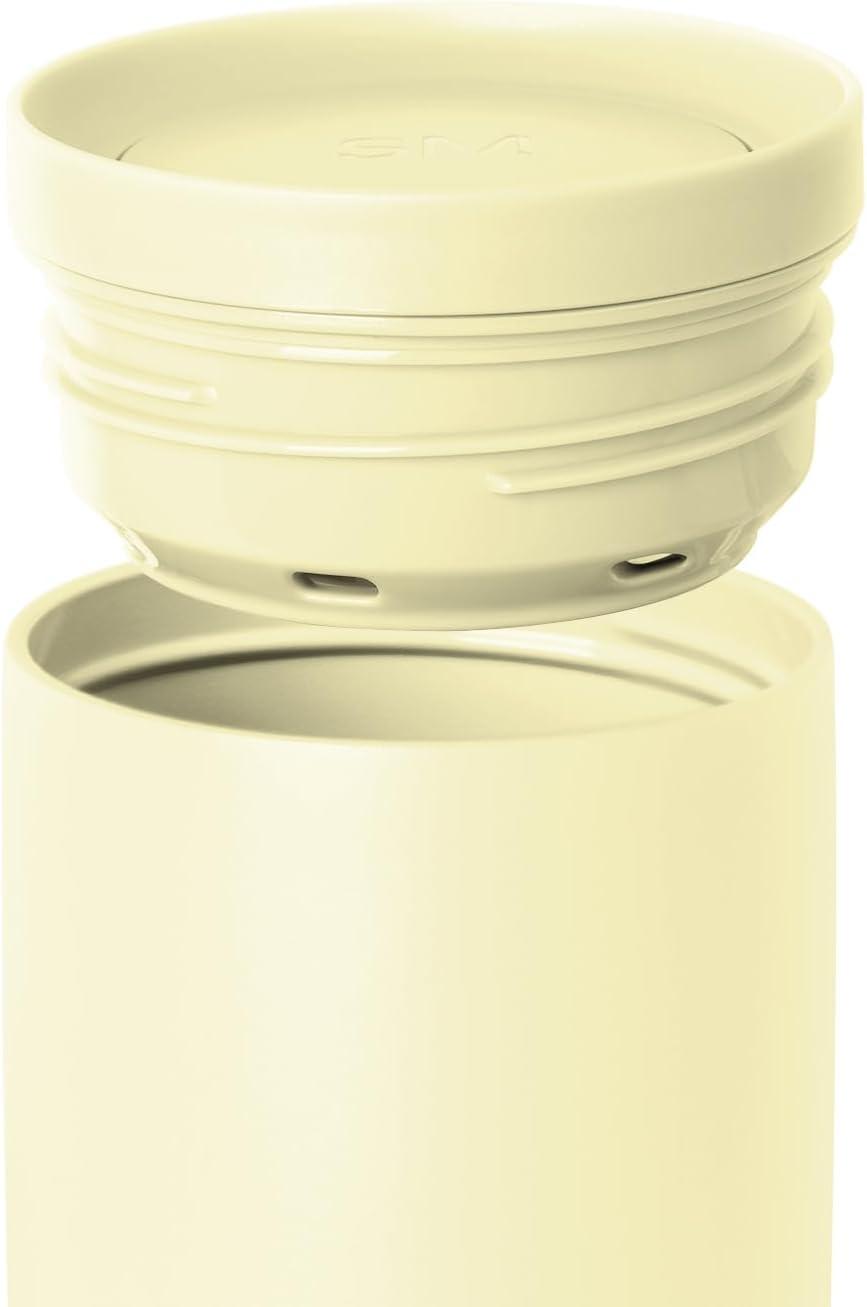 imageSimple Modern Travel Coffee Mug Tumbler with 360 Lid  CeramicLined Insulated Stainless Steel Cold Brew Iced Coffee Cup Thermos  Gifts for Women Men Her Him  Voyager Signature  16oz  ForestButtercup